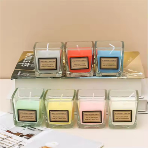 Décoration de Noël créative pour la maison, pot carré en verre, huile essentielle, aromathérapie, bougies parfumées - Product Image 5