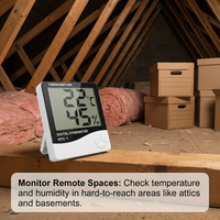 Termómetro Higrómetro Digital con Sensor Externo/Interno, Pantalla LCD, Plástico, Soporte OEM/ODM