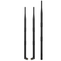 Antenne WiFi omnidirectionnelle double bande 2,4 GHz/5,8 GHz à gain élevé 9 dBi RP-SMA/SMA mâle - pour routeur sans fil/carte réseau