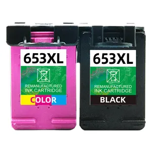 Hicor 3YM75AE 653XL Inkjet Cartridge Compatible for HP 653 XL for HP Deskjet Ink Advantage 6075 6475 Printer Refill Ink CISS