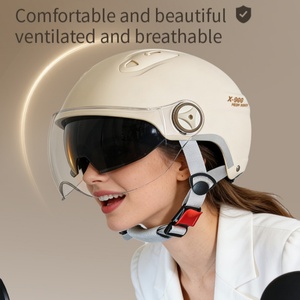 Casque de sécurité demi-coque en ABS de haute qualité à double visière ouverte pour trottinette électrique, moto et cyclisme avec pare-soleil - Product Image 5