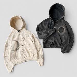 Sudadera con capucha vintage con cremallera, estampado gráfico universitario, lavado ácido, algodón grueso, estilo urbano para hombre - Product Image 3