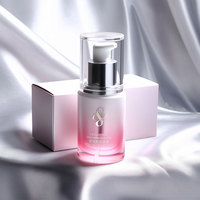 Flacon Compte-Gouttes Luxe avec Bouchon à Vis pour Huile Essentielle, Soins Visage, Cuticules et Cheveux – Bouteille en Verre Dégradé Rose Transparent Givré