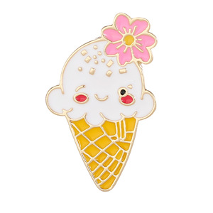 Broche en métal émaillée motif dessin animé mignon (crème glacée, <span class=keywords><strong>hamburger</strong></span>), vente directe usine, pour sac d'étudiant, chapeau, souvenir, cadeau, vente en gros - Product Image 4