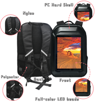 Mochila LED P2, Mochila Inteligente con Pantalla LED, Mochila con Pantalla Dinámica para Publicidad, Mochila Escolar con Pantalla Electrónica LED