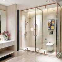Salle de douche Cadre doré Cadre en aluminium Cabine de douche Vente à chaud Portes de douche de bonne conception