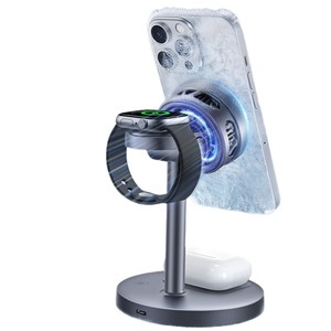 Qi2.2 Magnetic Wireless <b>Charging</b> Phone <b>Stand</b> 25W 3-in-1 With Cooling For Desk And Bedside Use - Product Image 2