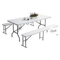 Portable HDPE moulage par soufflage Table extérieure pliante longue bande décrochage de conférence Table d'étude spéciale Table en plastique pliable