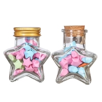 Bouteilles en verre miniatures de 50 ml en forme de cœur, pots décoratifs en forme d'étoile, petites bouteilles en verre décoratives avec bouchon en liège