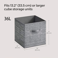 Caja de Almacenamiento Plegable Cuadrada de Tela No Tejida Personalizada, Ahorra Espacio, Multifuncional, para Muebles, Cajón