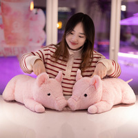 Boneka Babi Tidur Plush Langsung dari Pabrik, Bantal Dekorasi Sofa dengan Lapisan Jala, Hadiah Ulang Tahun, Grosir, Kustomisasi, MOQ Kecil