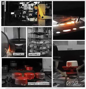 Batterie de cuisine en métal émaillé antiadhésif pré-assaisonné de conception classique casseroles à <span class=keywords><strong>paella</strong></span> colorées gril à gaz compatible avec la friture - Product Image 5