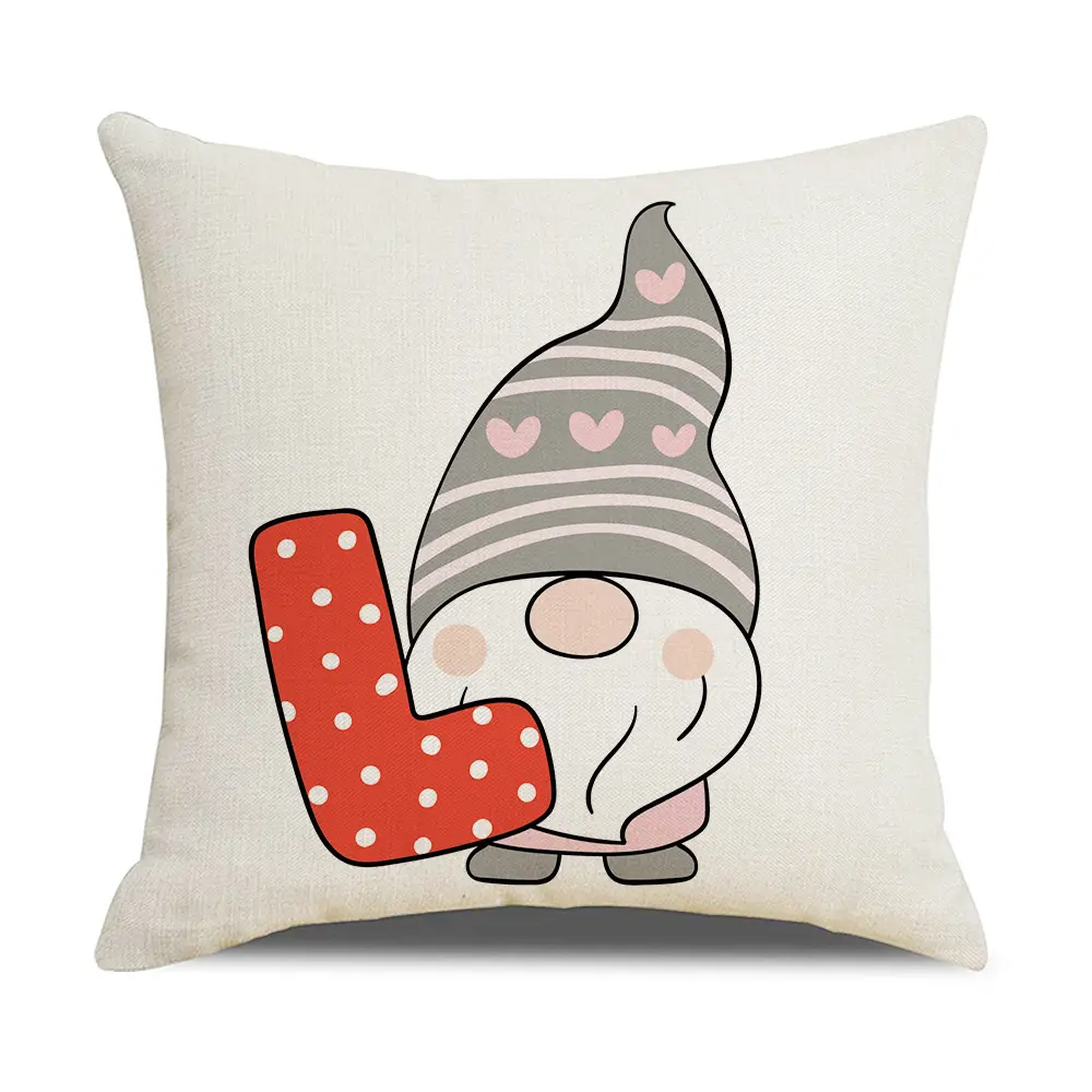 Wholesale Customized Throw Pillow Cover Valentines Day LOVE Printed Pillow Cover White Polyester Cushion Cover