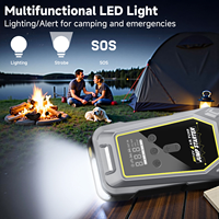 Démarreur de batterie portable avec compresseur d'air 150 PSI, gonfleur de pneus de voiture avec arrêt automatique, lampe LED d'urgence