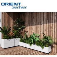 Jardinière en métal Jardinière extérieure Décorative en aluminium Jardinière de fleurs Balcon Pots de fleurs de grande taille