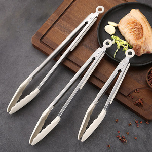 Good And Efficient Silicone Food Tongs Heat Resistant For BBQ Steak Grilling Outdoor Cooking Tools White Color - Product Image 1
