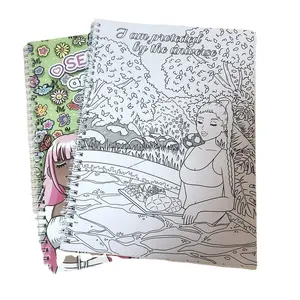 تصميم جديد كتاب للتلوين كتاب بغلاف لين حلزوني مطبوع كتاب مطبوع مخصص للأطفال والكبار