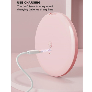 Custom Logo Travel Ronud Magnifying Folding Cosmetic <strong>Mirror</strong> Portable Handheld Mini Makeup Pocket <strong>Compact</strong> <strong>Mirrors</strong> With LED Light - Product Image 3