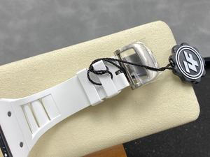 Montre mécanique de luxe de qualité supérieure, étanche, fabriquée par ZF Factory V3 RM055 RMUL2, mouvement manuel, squelette en céramique blanche. - Product Image 6