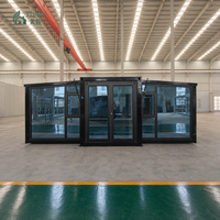 Maison conteneur modulaire préfabriquée, maison conteneur extensible à double aile préfabriquée pour hôtel, villa ou zone touristique