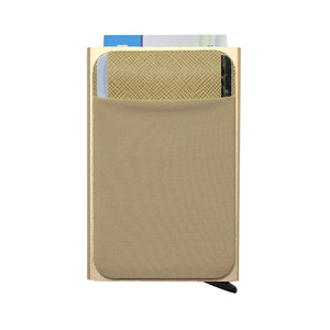 Tarjetero automático de empuje, tarjetero de aleación de aluminio, tarjetero multifuncional antimagnético para tarjetas de crédito y de visita - Product Image 3