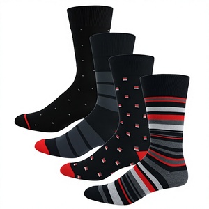 Wholesale Winter Vintage Jacquard Breathable Dress Stripes Crew <b>Socks</b> <b>for</b> <b>Men</b> - Product Image 2