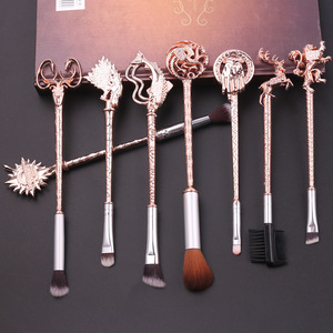 Lot de 8 pinceaux de <span class=keywords><strong>maquillage</strong></span> vintage Game of Thrones, ensemble de pinceaux fard à paupières en métal, cadeau pour fille - Product Image 5