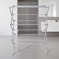 Tendedero de Ropa Plegable de Acero Inoxidable de Tres Niveles de Alta Calidad, Estante para Secar Toallas
