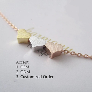 Collana Fai-da-Te in Acciaio Inox con Cuore Spazzolato per Donne, Placcata in Oro 18k PVD, Delicata Collana con Cuore e Bracciale, Regalo di Gioielleria - Product Image 1