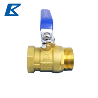 Robinet à bille en laiton forgé, filetage mâle et femelle MxF, pour eau, gaz, huile, robinet d'arrêt, finition laiton naturel, raccord de plomberie