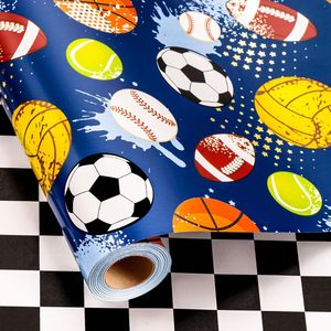 Burymento Ball Wrapping Paper 17 In X 16.4 Ft Reversible Checkerboard Gift <b>Wrap</b> For Birthday Valentine39s Day Mother39s Day - Product Image 6