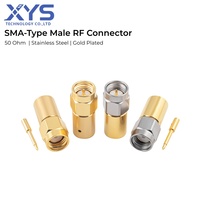 Conector RF Macho Tipo SMA Chapado en Oro, Tipo Soldadura de Acero Inoxidable para Cable Coaxial Semirrígido