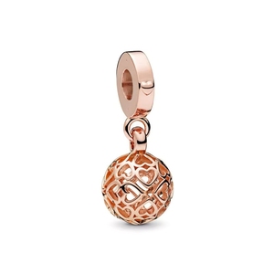 Pulsera de cuentas <span class=keywords><strong>Pandora</strong></span> de oro rosa de moda, popular, con figuras de corazón y cuentas de amor, DIY para hacer al por mayor - Product Image 5