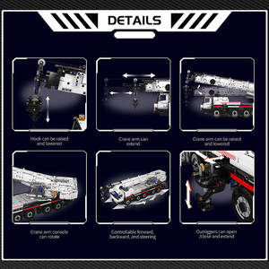 MOULD KING-Blocs <span class=keywords><strong>de</strong></span> Construction Technique pour Enfant, Briques <span class=keywords><strong>de</strong></span> Construction Motorisées LTM 17075, <span class=keywords><strong>Grue</strong></span> Blanche, Tuck, 3248 Pièces, 1110 - Product Image 5