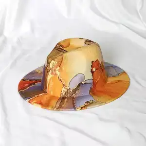 amazon delle donne cappelli di feltro Suppliers-Cappello Fedora in feltro colorato da sogno di ultima moda 2022 per donna Fedora a tesa larga a 2 toni
