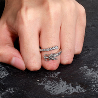 Bagues en cuivre plaqué or 14 carats avec zircone cubique, style hip-hop punk, dragon, unisexe, bijoux tendance, ouvertes, pour femmes et hommes