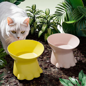 Toptan Macaron renk boyun koruma kedi maması kase Pet köpek kase anti-dökülme dinozor bacak tasarımı için su besleme çanaklar - Product Image 1