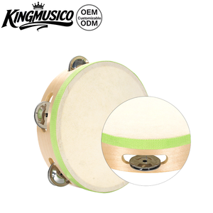 กลองไม้ขนาดเล็กขายส่ง พร้อมหนังแกะสำหรับงานแต่งงาน เครื่องดนตรีเคาะจังหวะ กลองมือสำหรับเด็ก - Product Image 2