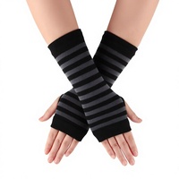 Gants unisexes d'hiver chauds sans doigts en polyester/coton, 4 paires, avec trou pour le pouce, pour la plage