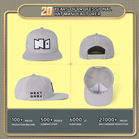 Casquette de baseball étanche à 7 panneaux découpés au laser avec logo brodé personnalisé pour sport, course, golf, bord plat