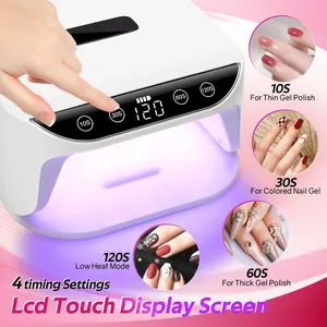 168W UV LED Nail Lamp 4 <b>Timer</b> Setting Auto Sensor Rechargeable 36 LEDS Nail Dryer Professional Manicure Equipment Home Salon Use - Product Image 3