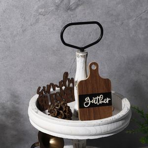 Nouvelle arrivée plateau en bois écologique à 2 niveaux pour servir un décor élégant de conception de ferme moderne - Product Image 3