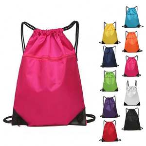 Sac à dos de sport en polyester de haute qualité avec cordon de serrage, sac de gym imperméable, logo personnalisé, sacs à cordon promotionnels pour la remise en forme - Product Image 5