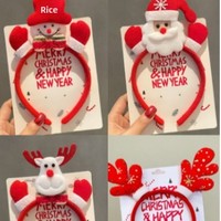 Serre-têtes de Noël en résine plastique, emballés individuellement, motif dessin animé, faits à la main, pour fêtes, en sachet OPP, décorations de Noël amusantes