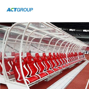 Banc de Remplacement Portable à <span class=keywords><strong>2</strong></span> Rangs pour Stade, Abri pour Équipe de Football - Product Image 3