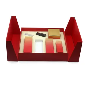 customized luxury paper cardboard Magnetic double door beauty cosmetic kit set pr gift box packaging for beauty