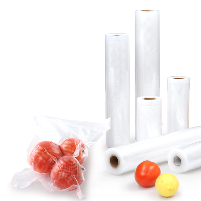 Transparent Vacume Seal Frezzer Plastic Bags Roll Food Vacuum Storage Roll Food Saver Vacuum Sealer Bags Rolls