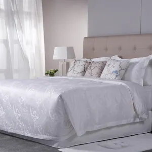 China Supplier 300 TC hotel Egyptian Cotton Bedding Set Soft Flat Sheets Set Wholesale