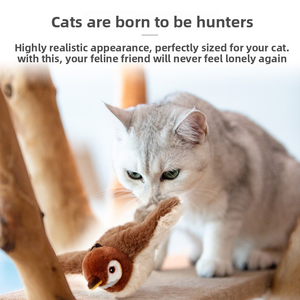 Peluş Ses Aktifleştirilen Kedi Oyuncağı Elektrikli Hareketli Balık ve Gerçekçi Hareketlerle Çırpınan Kuş, En Çok Satan Tasarım - Product Image 5