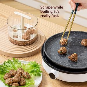 Presse à boulettes de viande et de poisson manuelle brevetée, conception monobloc, pour usage domestique, préparateur de boulettes, outil de cuisine pour aliments pour bébés <span class=keywords><strong>ZX22</strong></span> - Product Image 4